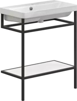 Консоль с раковиной STWORKI Эстфолл 70, черный муар 11070-KL