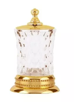 Контейнер для ватных дисков Boheme Imperiale золото с кристаллами Swarovski