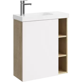 Корпус тумбы под раковину Aqwella Alba 60 левый светлое дерево