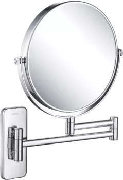 Косметическое зеркало AQUATEK AQ4911CR без подсветки, двухстороннее, телескопическое, поворотное, хром