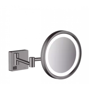 Косметическое зеркало Hansgrohe AddStoris с подсветкой шлифованный черный хром
