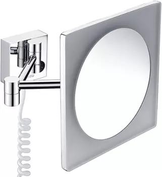 Косметическое зеркало Wasserkraft K-1008 с подсветкой, телескопическое, поворотное, хром