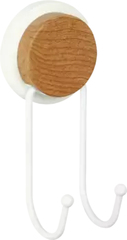 Крючок двойной Fixsen Magic White белый, светлое дерево