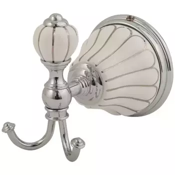 Крючок двойной Migliore Olivia белый хром