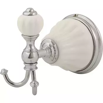 Крючок двойной Migliore Olivia хром-белый