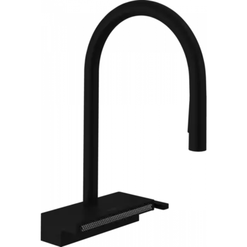 Кухонный смеситель Hansgrohe Aquno Select M81 однорычажный, 170, с вытяжным душем, 3jet, sBox, матовый черный 73831670