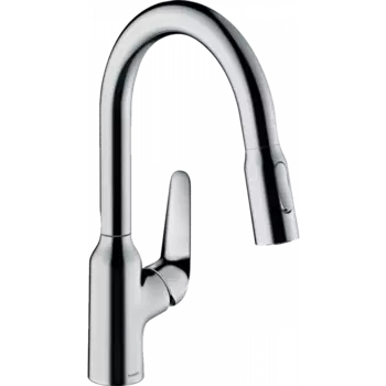 Кухонный смеситель Hansgrohe Focus M42 однорычажный, 180, с вытяжным душем, 2jet, sBox, хром 71821000
