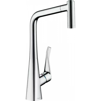 Кухонный смеситель Hansgrohe Metris M71 однорычажный, 320, с вытяжным душем, 2jet, хром 73801000