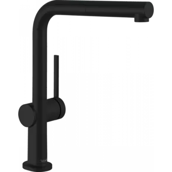 Кухонный смеситель Hansgrohe Talis M54 однорычажный, 270, Eco, с вытяжным изливом, 1jet, матовый черный 72845670