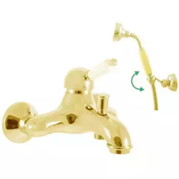 L554.5/2Z LABE - смеситель для ванны душевой комплект и подвижным держателем, ЦВЕТ ЗОЛОТО