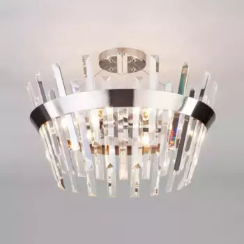 Люстра на штанге Eurosvet 10111/5 сатин-никель/прозрачный хрусталь Strotskis Smart a047848