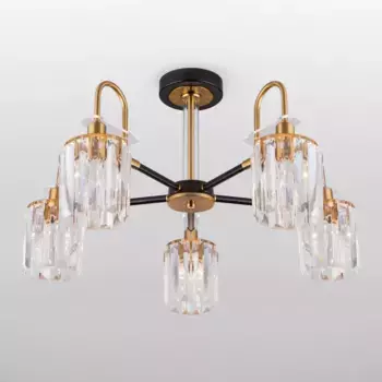 Люстра на штанге Eurosvet 70090/5 черный Smart a045144