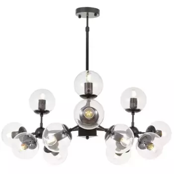 Люстра на штанге Lumina Deco Zodiak LDP 160-12 BK+PR