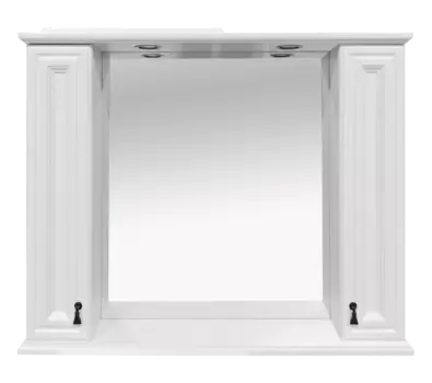 Лувр -105 Зеркало с 2-мя шкафчиками, белое