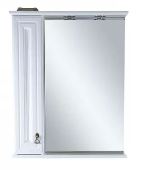 Лувр - 60 Зеркало со шкафчиком, лев., белое