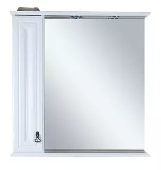 Лувр - 85 Зеркало с 1-м шкафчиком, лев., белое