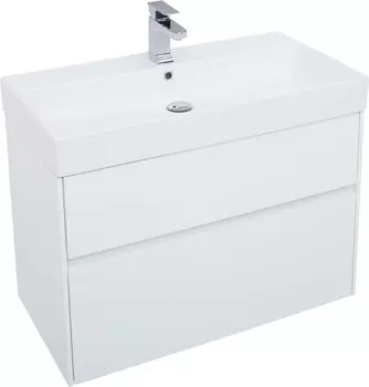 Тумба под раковину подвесная Aquanet Бруклин 85 белая
