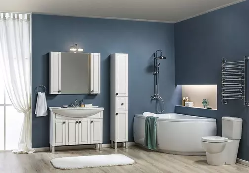 Мебель для ванной Aquanet Честер 105 белая, патина серебро