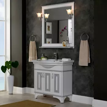 Мебель для ванной Aquanet Валенса 100 белый краколет/серебро