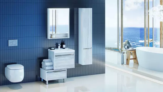 Тумба с раковиной Aquaton Капри 60 белый-светлое дерево