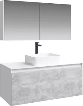 Мебель для ванной Aqwella 5 stars Mobi 120 белая, бетон светлый