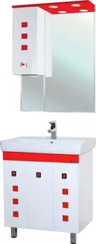 Мебель для ванной Bellezza Натали 70 белая с красным
