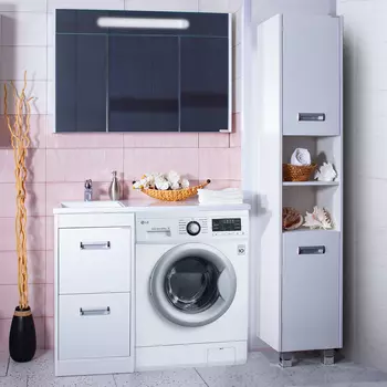 Мебель для ванной Бриклаер Палермо 100 белая, под стиральную машину