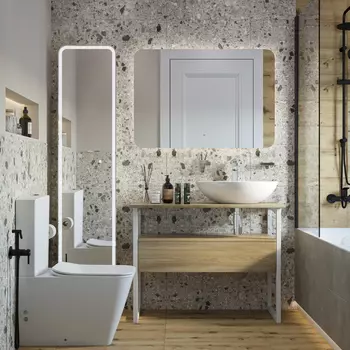 Мебель для ванной DIWO Элиста 100 столешница светлое дерево раковина Moduo 55 Leaf