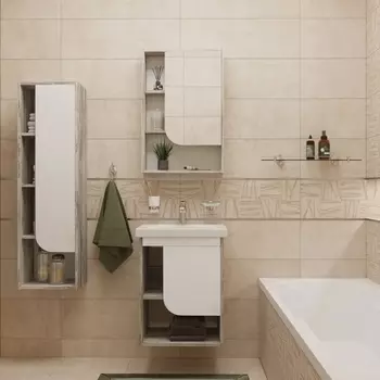 Мебель для ванной DIWO Самара 50 дуб скандинавский, подвесная (комплект, гарнитур)