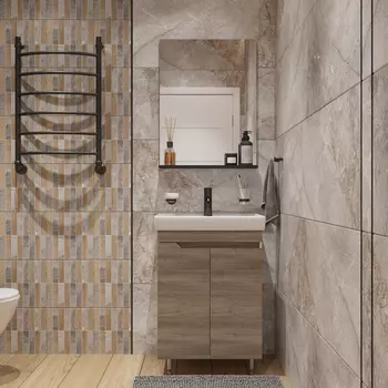 Мебель для ванной DIWO Воронеж 60 напольная, ореховый дубослив, с сифоном