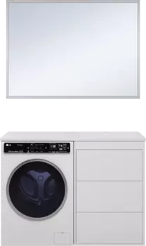 Мебель для ванной комнаты Brevita Grafit 60 R, под стиральную машину, раковина Гавана