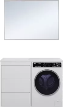 Мебель для ванной комнаты Brevita Grafit 60 L, под стиральную машину, раковина Гавана