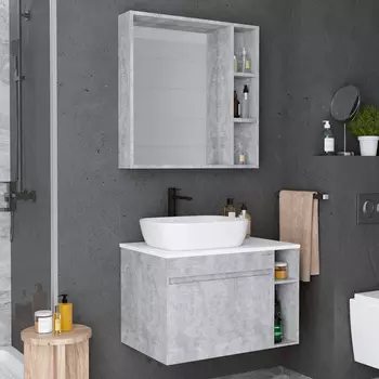 Мебель для ванной комнаты Grossman Фалькон 80 бетон, раковина GR-3020