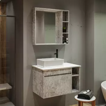 Мебель для ванной комнаты Grossman Фалькон 80 бетон, раковина GR-3016