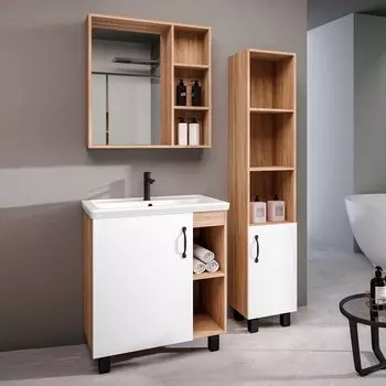 Мебель для ванной комнаты Grossman Флай 70 дуб сонома, белая