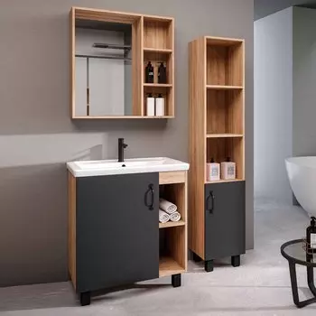 Мебель для ванной комнаты Grossman Флай 70 дуб сонома, серая