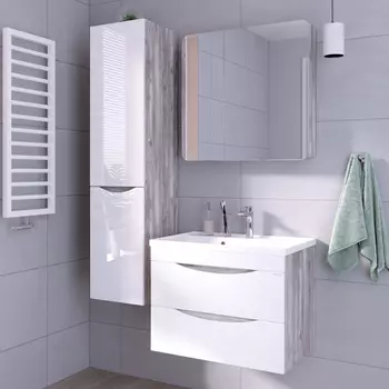 Мебель для ванной комнаты Grossman Талис 70 бетон пайн, белый глянец