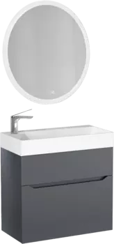 Мебель для ванной комнаты Jorno Folk 65, подвесная, антрацит