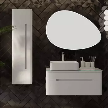 Мебель для ванной комнаты Jorno Shine 90 подвесная, зеркало STWORKI Скаген