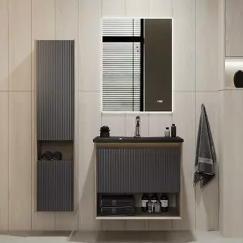 Мебель для ванной комнаты Jorno Tossony 70, дуб самдал, антрацит