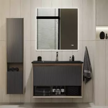 Мебель для ванной комнаты Jorno Tossony 90 дуб самдал, антрацит