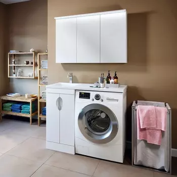 Мебель для ванной комнаты Runo Лира 45, R, под стиральную машину, раковина лайт