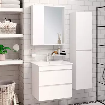 Мебель для ванной комнаты Runo Манхэттен 65, подвесная, белая
