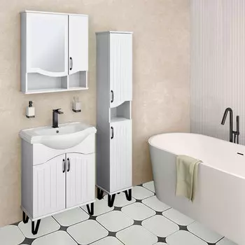 Мебель для ванной комнаты Runo Марсель 65, напольная, белая