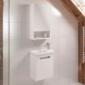 Мебель для ванной комнаты Runo Микра 40 белая, раковина Como 40