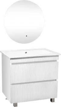 Мебель для ванной комнаты Runo Модена 75 напольная, белая, раковина Оскар 75