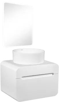 Мебель для ванной комнаты Runo Ницца 60 белая, раковина Palla 40