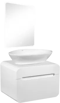 Мебель для ванной комнаты Runo Ницца 60 белая, раковина Terzo 60