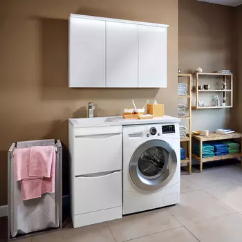 Мебель для ванной комнаты Runo Орион 45, R, под стиральную машину, раковина лайт