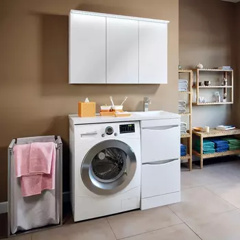 Мебель для ванной комнаты Runo Орион 45, L, под стиральную машину, раковина лайт